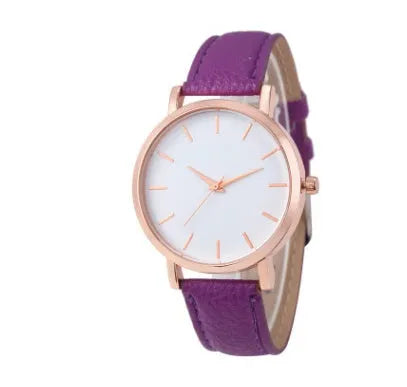 35.5mm square quartz watch with alloy case and PU leather strap in various colours