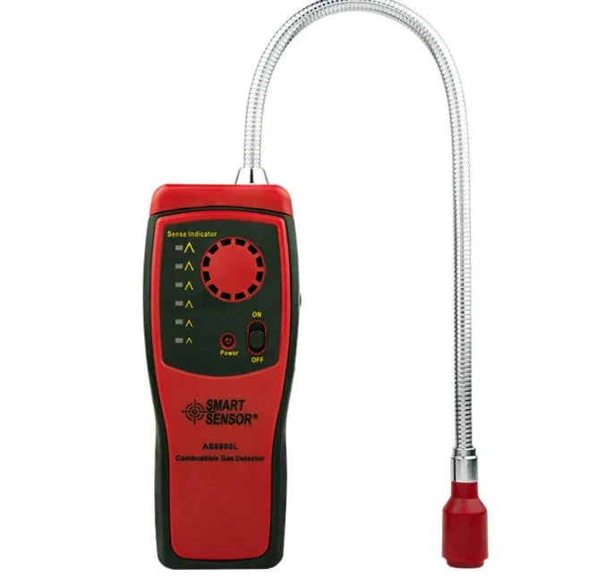 AS8800L portable flammable gas detector with LED indicator lights and compact design