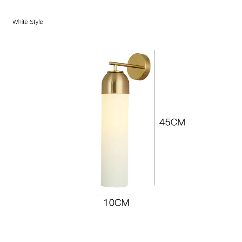 Nordic postmodern glass wall lamp with creative shade design in living room setting