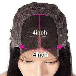 Real human hair lace front wig with 4x4 closure shown in a star fashion style on a mannequin.