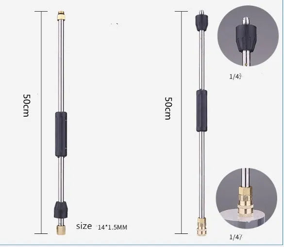 50cm stainless steel extension rod for high pressure washer with copper joint and duckbill tip