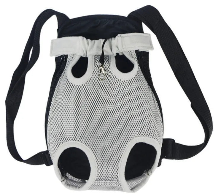 Portable dog backpack in sandwich mesh, available in S to XL sizes and fifteen colours including camouflage and rainbow