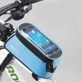 ROSWHEEL PVC bicycle frame bag for mobile phones in black, mounted on bicycle frame