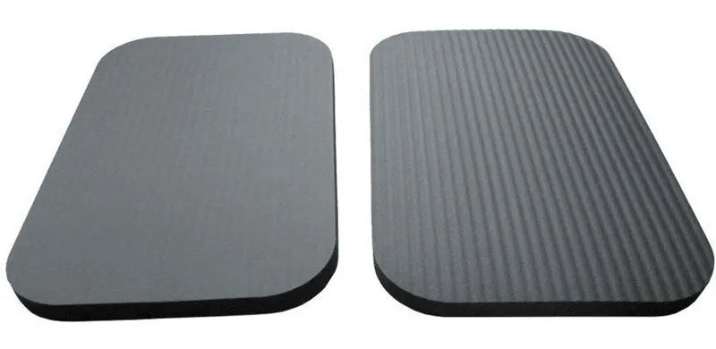 Black NBR foam yoga knee pad measuring 29x19x1.5cm with 15mm thickness for floor exercises