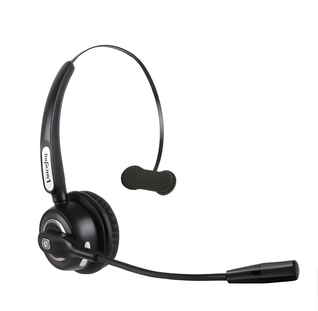 Over-ear Bluetooth headset with microphone for truck drivers and office use with noise cancellation