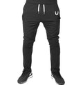Men's jogger pants for fitness and running in black, dark grey, light grey, or navy, sizes S to 2XL