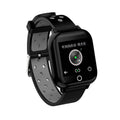 Smartwatch with Bluetooth earbuds stored in charging case showing heart rate display