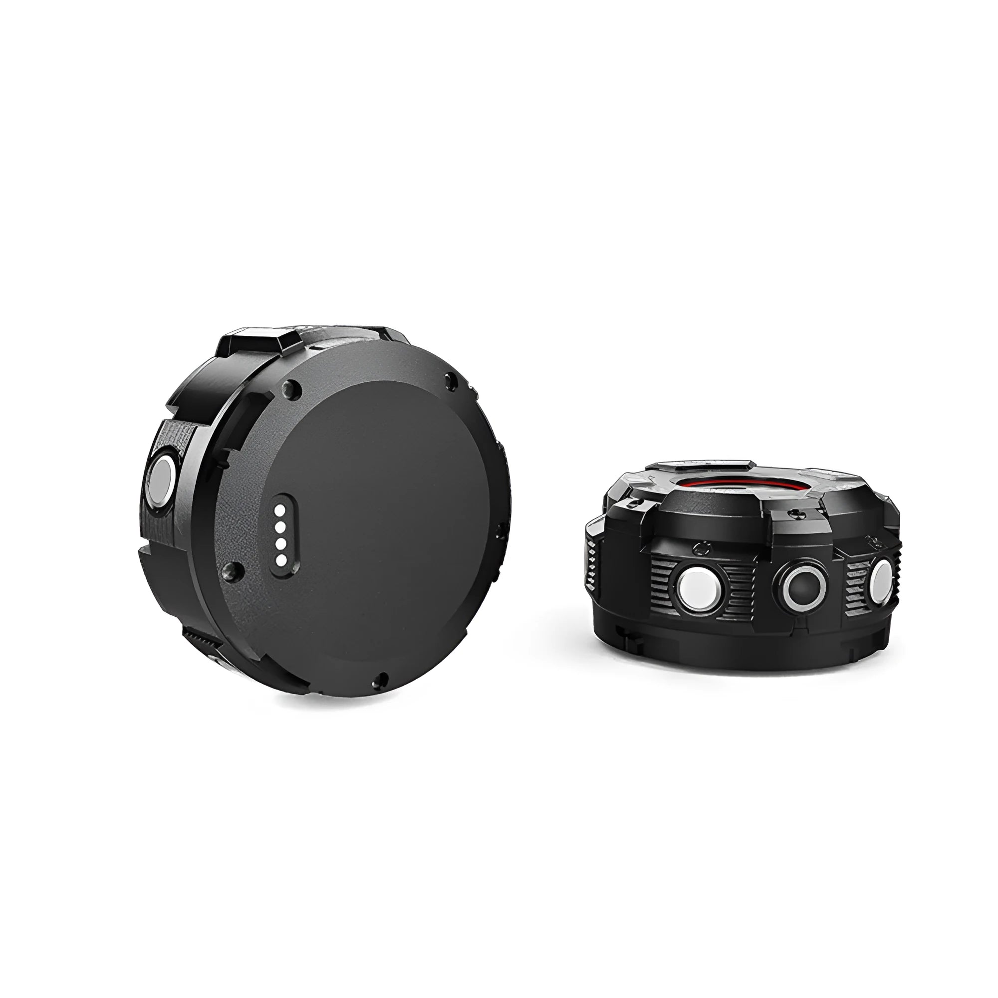 Black waterproof sports digital camera with compact design shown with dimensions 290mm by 25.5mm