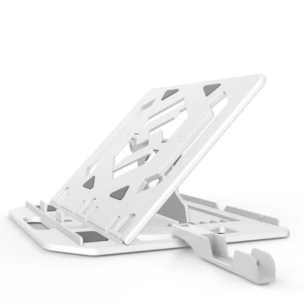 Notebook stand in engineering plastic, 283 x 278 x 22 mm, black or white, with seven adjustable angle positions