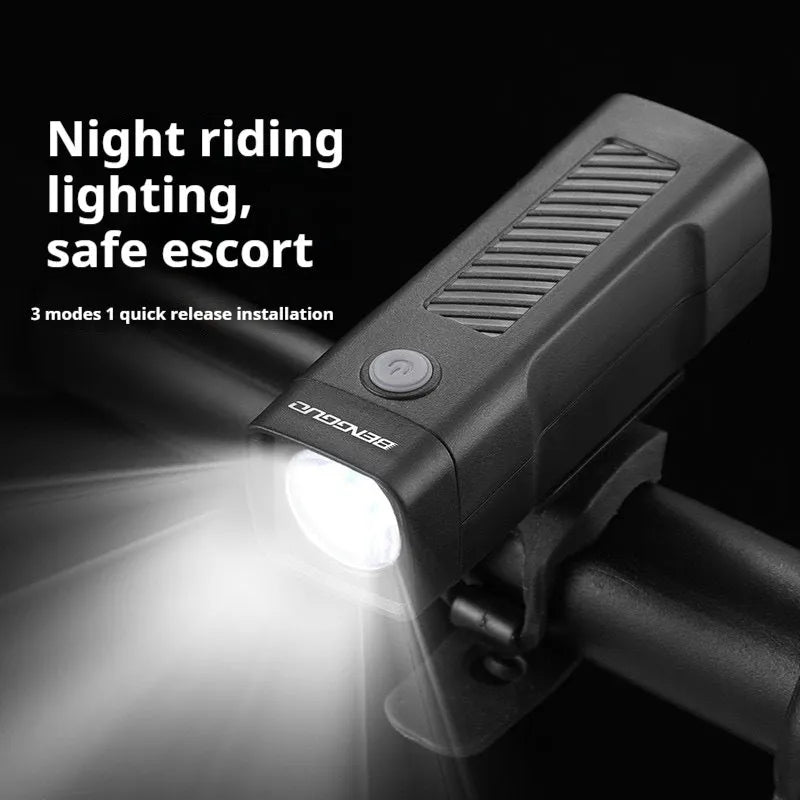 USB rechargeable bicycle headlight with quick-release handlebar bracket