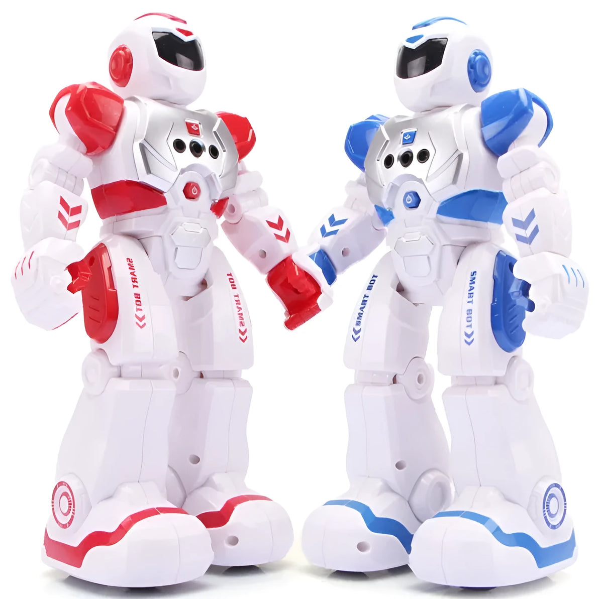 Remote intelligent robot toy with music and flash functions in white plastic, 26x16x14.5cm