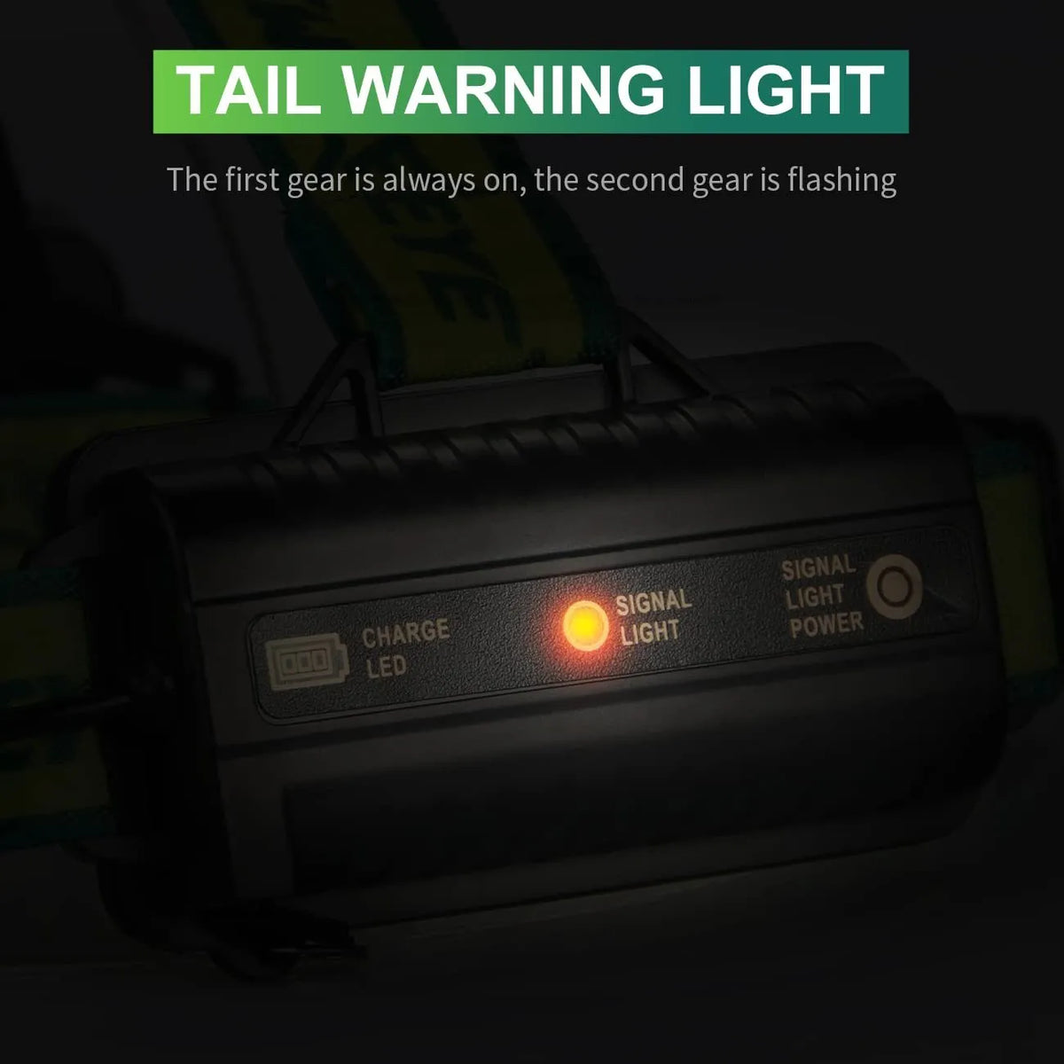 USB rechargeable LED headlamp with aluminium alloy body and multiple LED beads on a head strap.