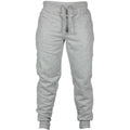 Men's grey fleece casual pants with drawstring waist and loose fit