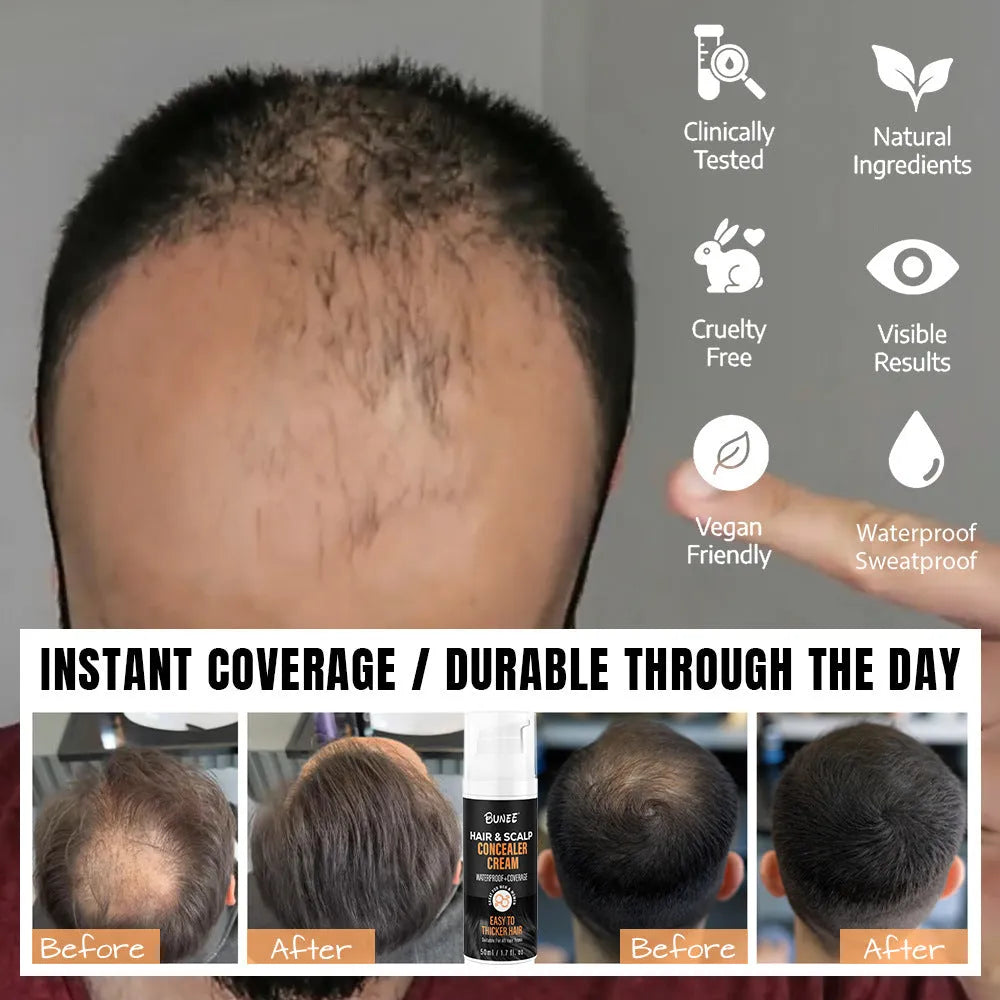 30 ml scalp concealer pomade container with applicator for thinning hair coverage.
