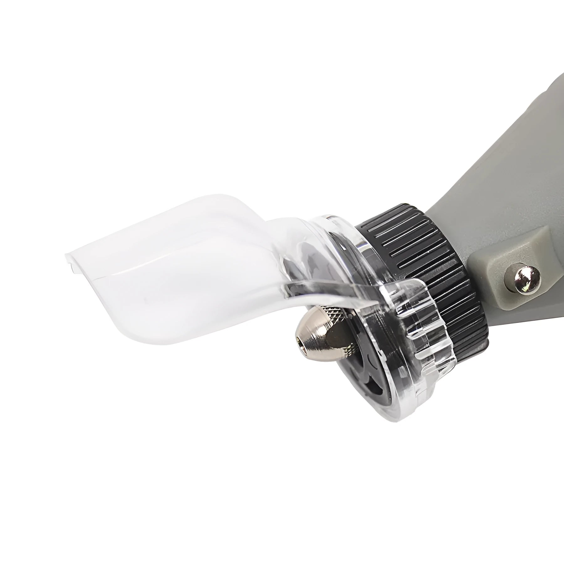 Transparent plastic safety face shield for Delta electric grinding machines with 17.5-19mm thread port