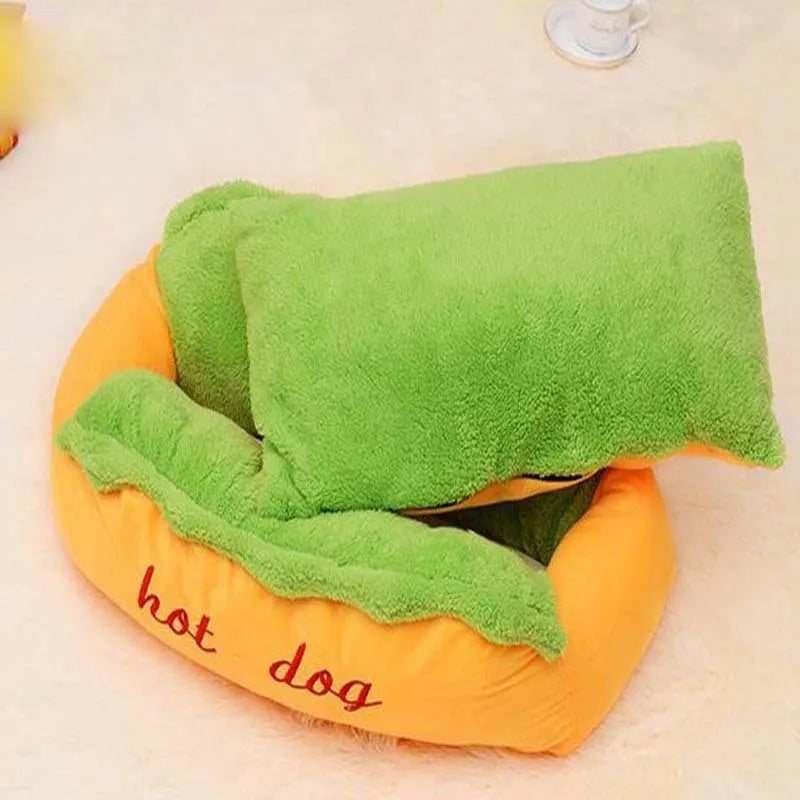 Removable mat dog bed with flannelette top and anti-slip base in grey colour