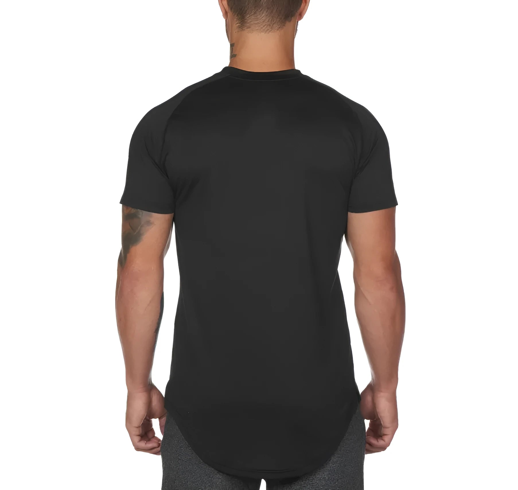 Custom mens gym shirt in cotton-spandex blend showing colour options and plain design for sports wear