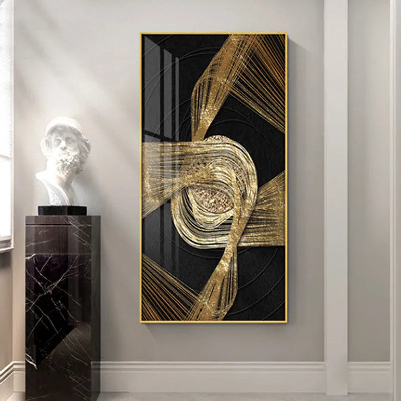 Frameless abstract geometric canvas wall art, oil on canvas, six sizes from 40x80cm to 90x180cm, modern indoor decor