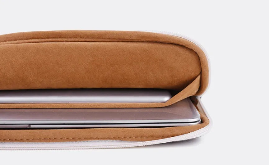 Canvas laptop sleeve bag in 11, 13, 14 or 15 inch size with listed centimetre dimensions