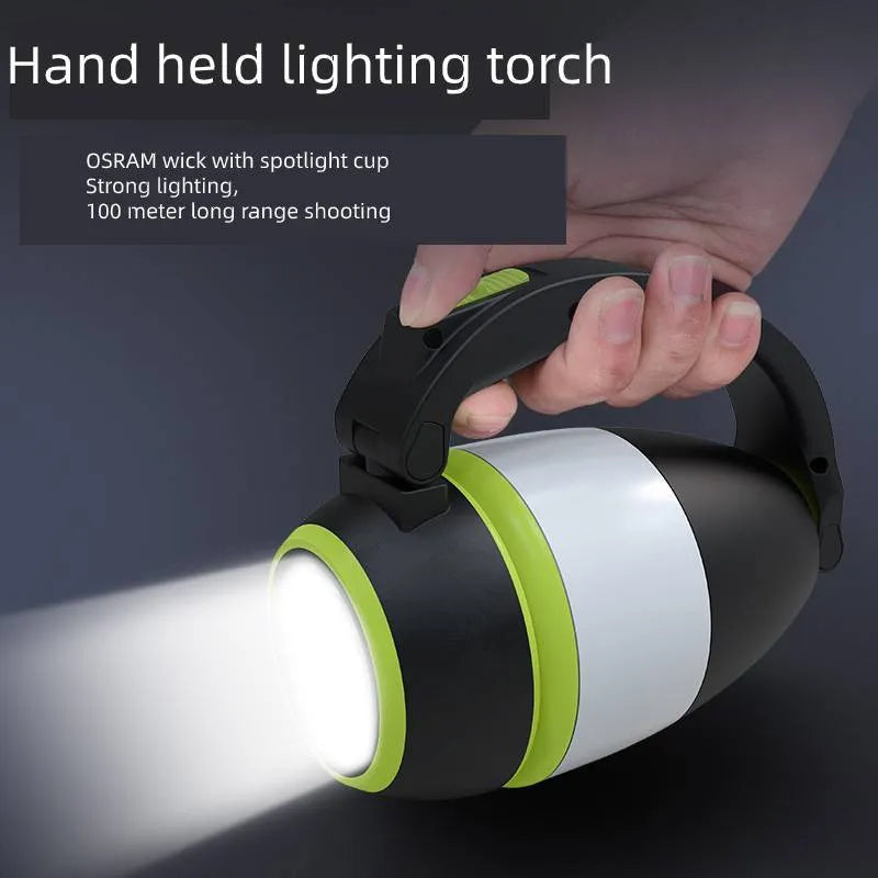 Black green multifunctional LED table lamp with adjustable light head showing three brightness modes