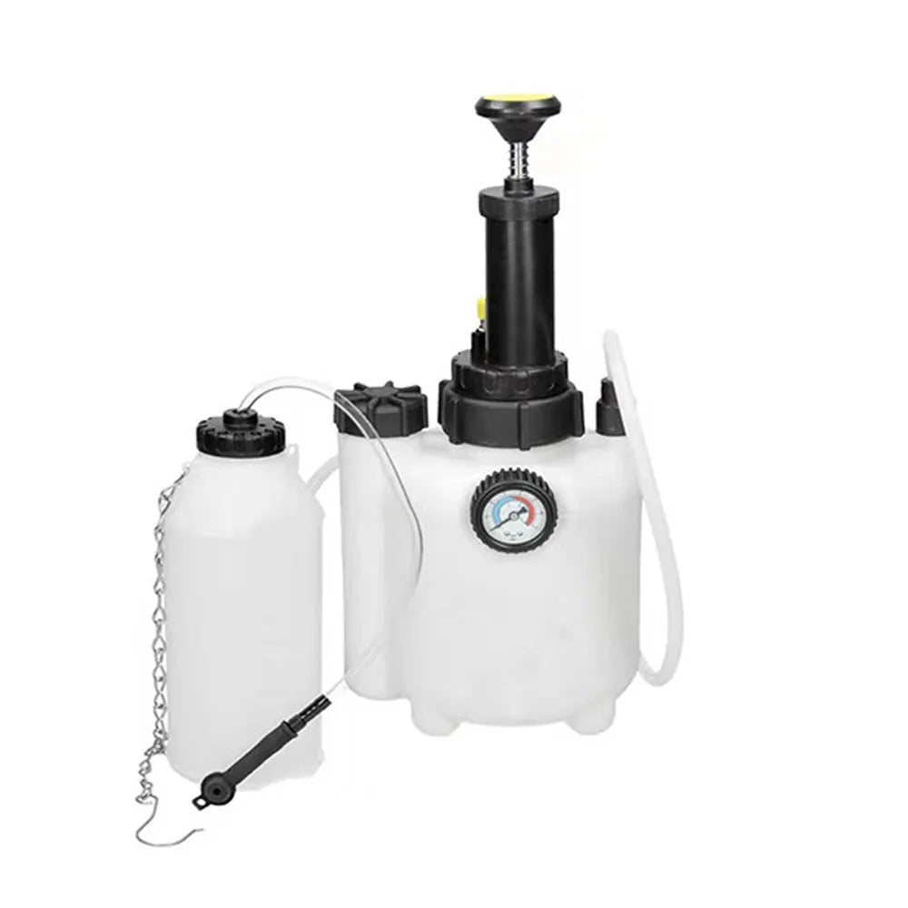 White 3L brake oil tank replacement tool with copper fittings for automotive brake fluid changing