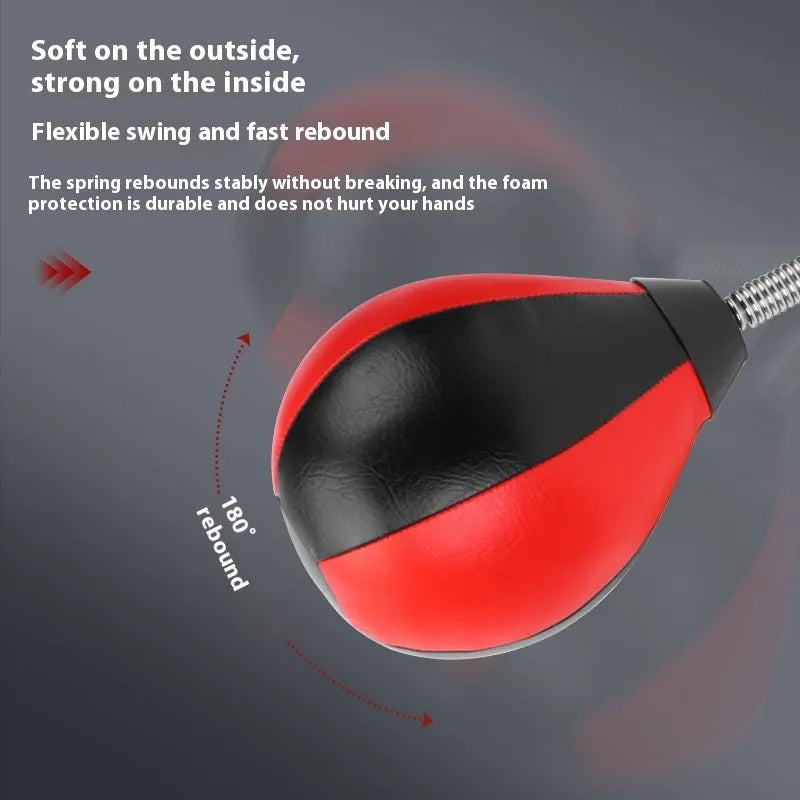 Red and black boxing reaction ball with suction cup mount for home training