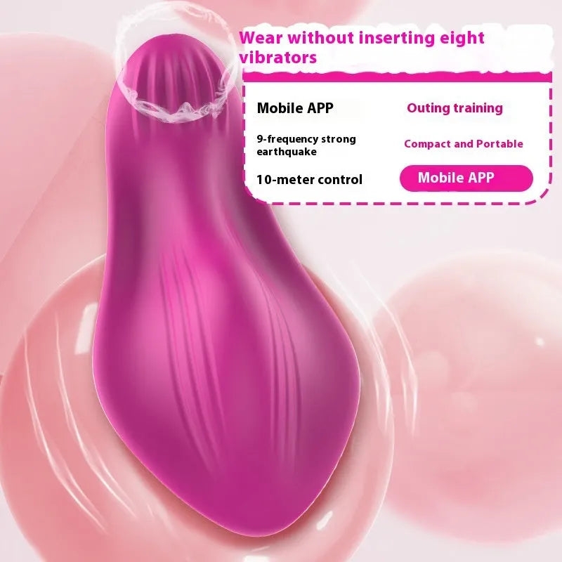 Rose red female massager with cute butterfly design and mobile phone app remote control