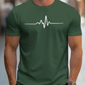 Men's loose-fit sports T-shirt with 3D letter pattern in polyester blend fabric