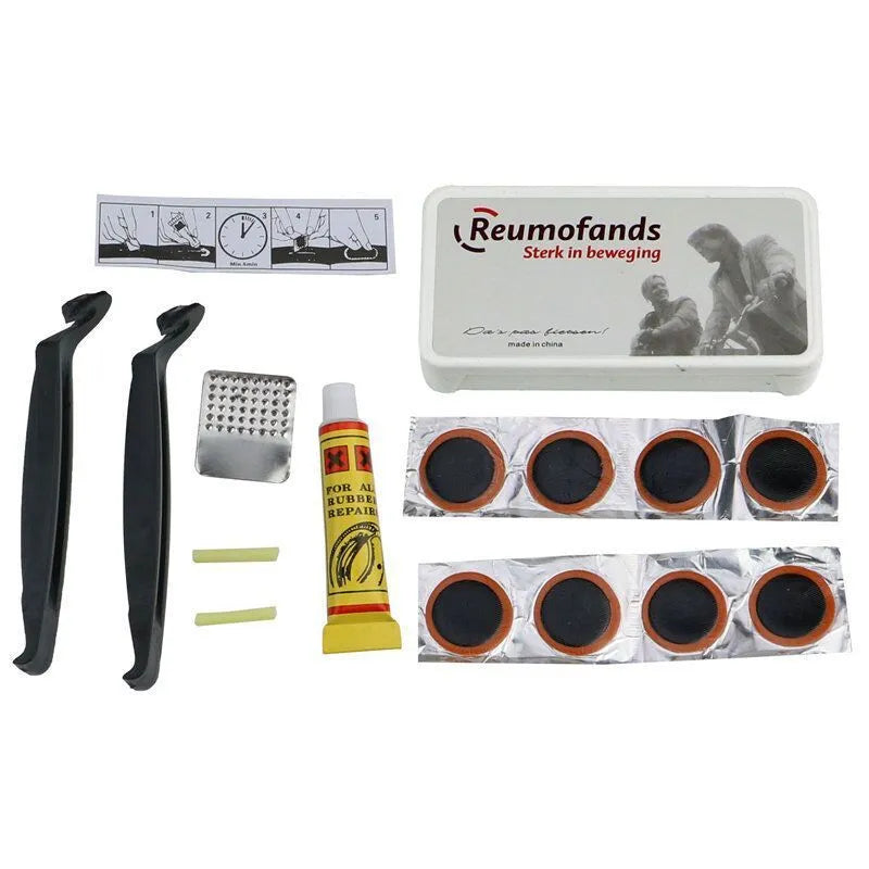 Bicycle cushion with waterproof cover and repair tools including wrench and tire patches