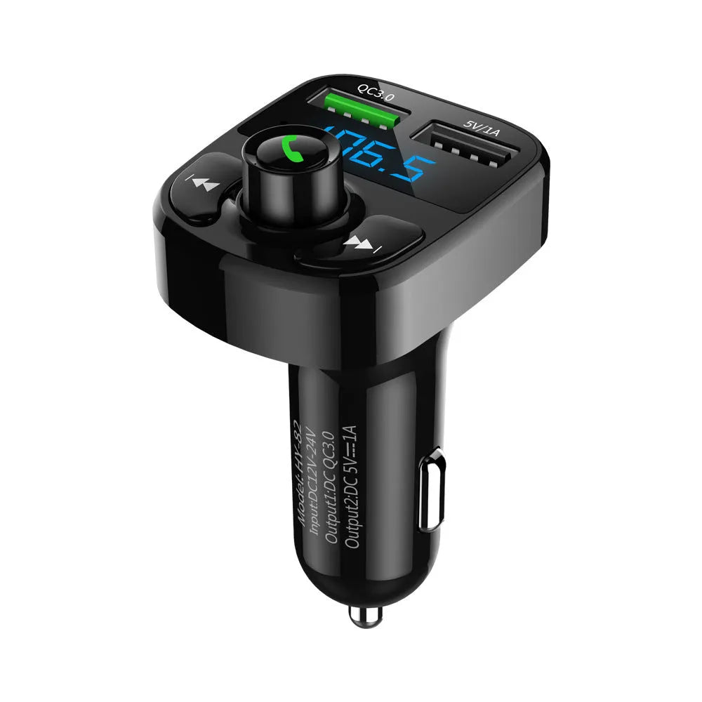 HY82 car MP3 player with Bluetooth and USB ports for in-car music and hands-free calls