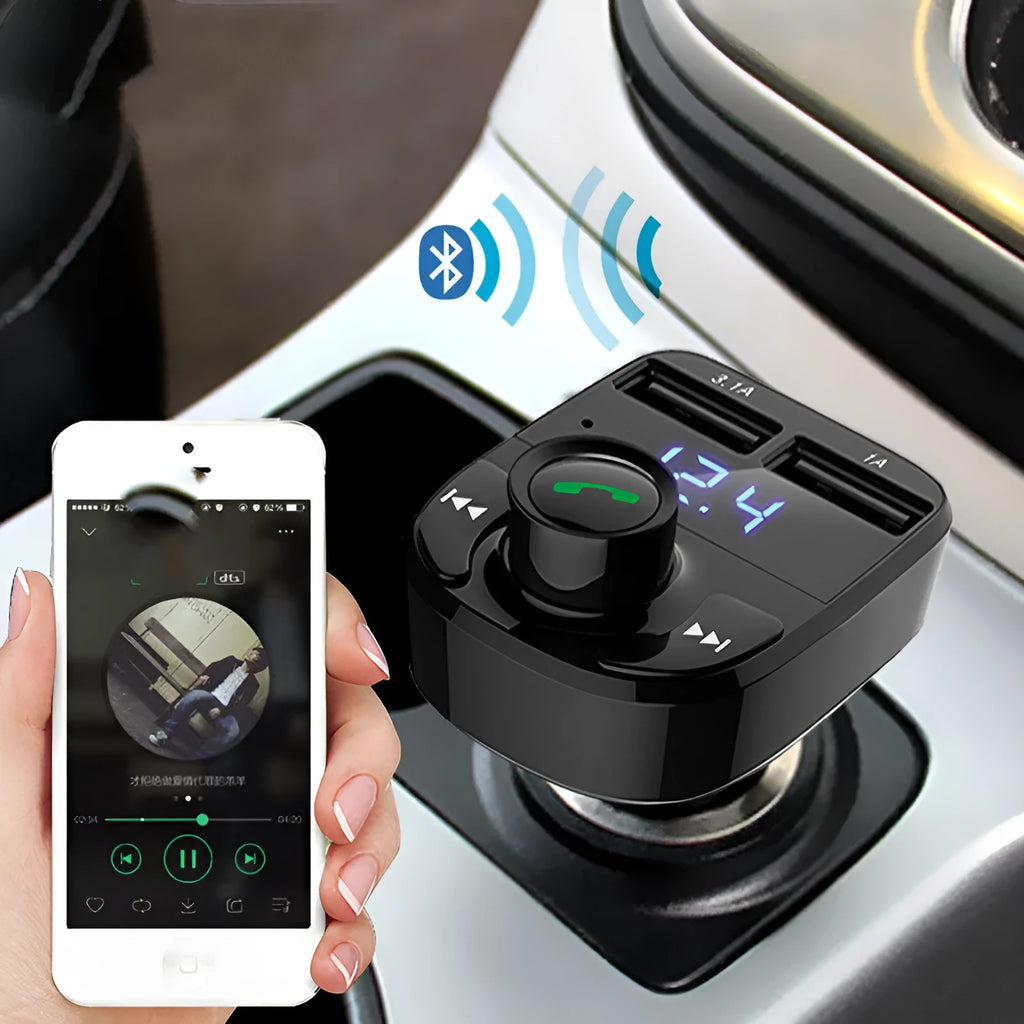 HY82 car MP3 player with Bluetooth and USB ports for in-car music and hands-free calls