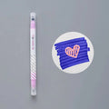 Colour-changing highlighter pen with plastic fibre construction measuring 14.5cm long