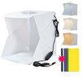 40cm folding studio LED soft light box with adjustable colour temperature and six coloured background cloths