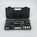 52 piece carbon steel socket wrench set in black case for automotive repair
