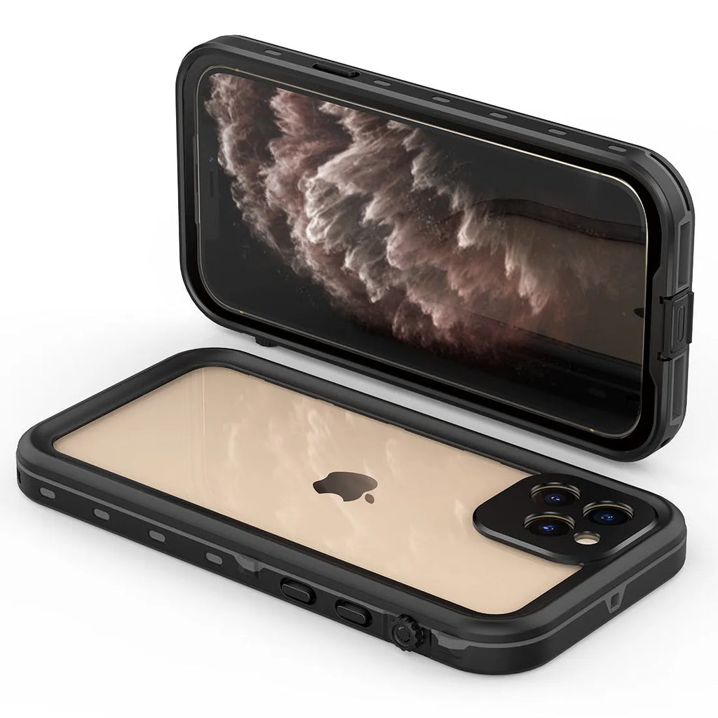 FREDPEPPER IP68 waterproof shockproof case for iPhone in black blue red colours