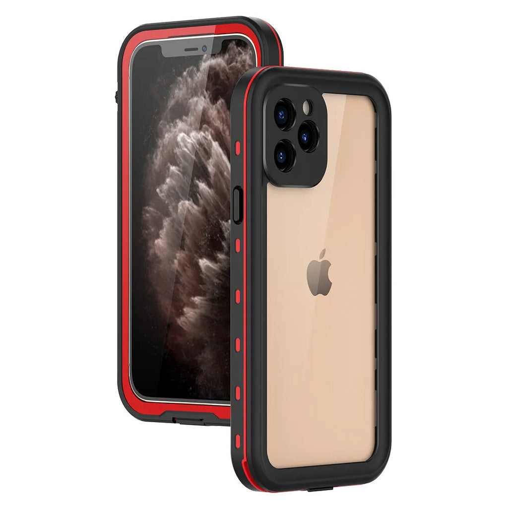 FREDPEPPER IP68 waterproof shockproof case for iPhone in black blue red colours