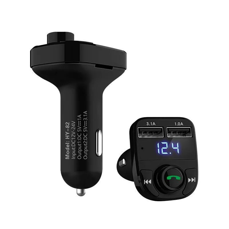HY82 car MP3 player with Bluetooth and USB ports for in-car music and hands-free calls
