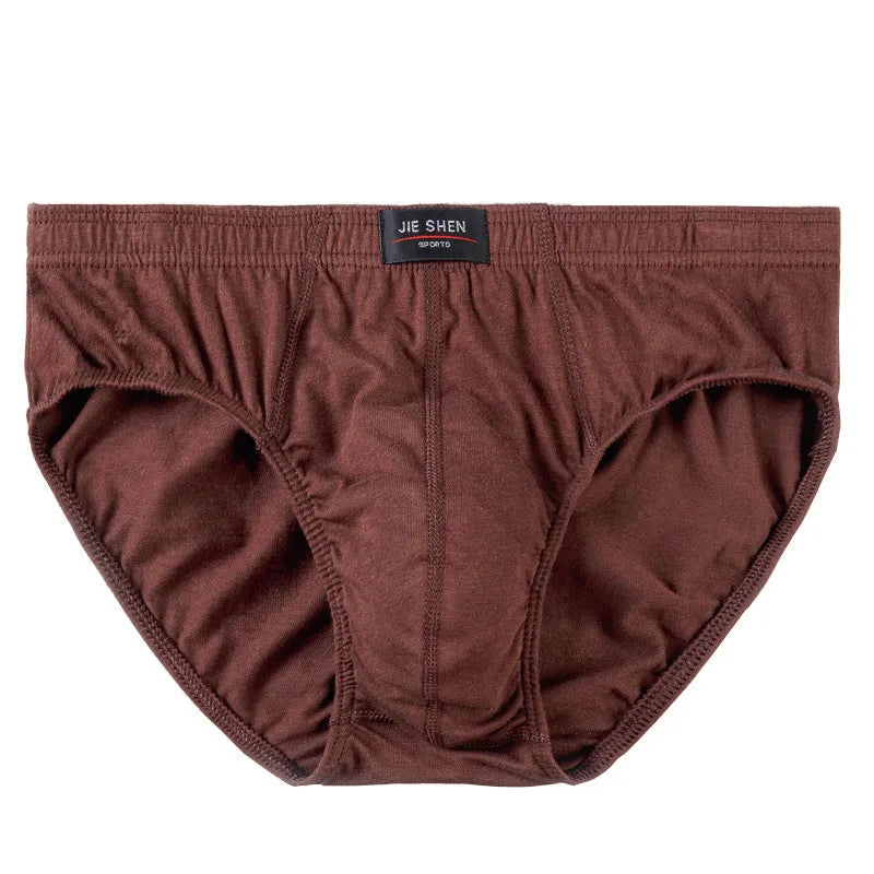 Men's cotton briefs in black with breathable cotton crotch lining, available in sizes M to 5XL.