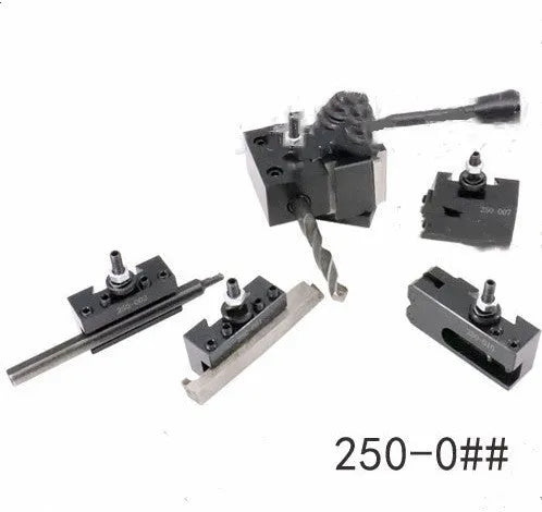 Machifit 250 wedge steel quick change tool post for woodworking lathes with tool holders