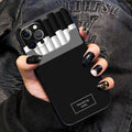 Cigarette box style TPU iPhone case with popular logo, black or pink, for iPhone 12 11 X XR XS Max 7 8