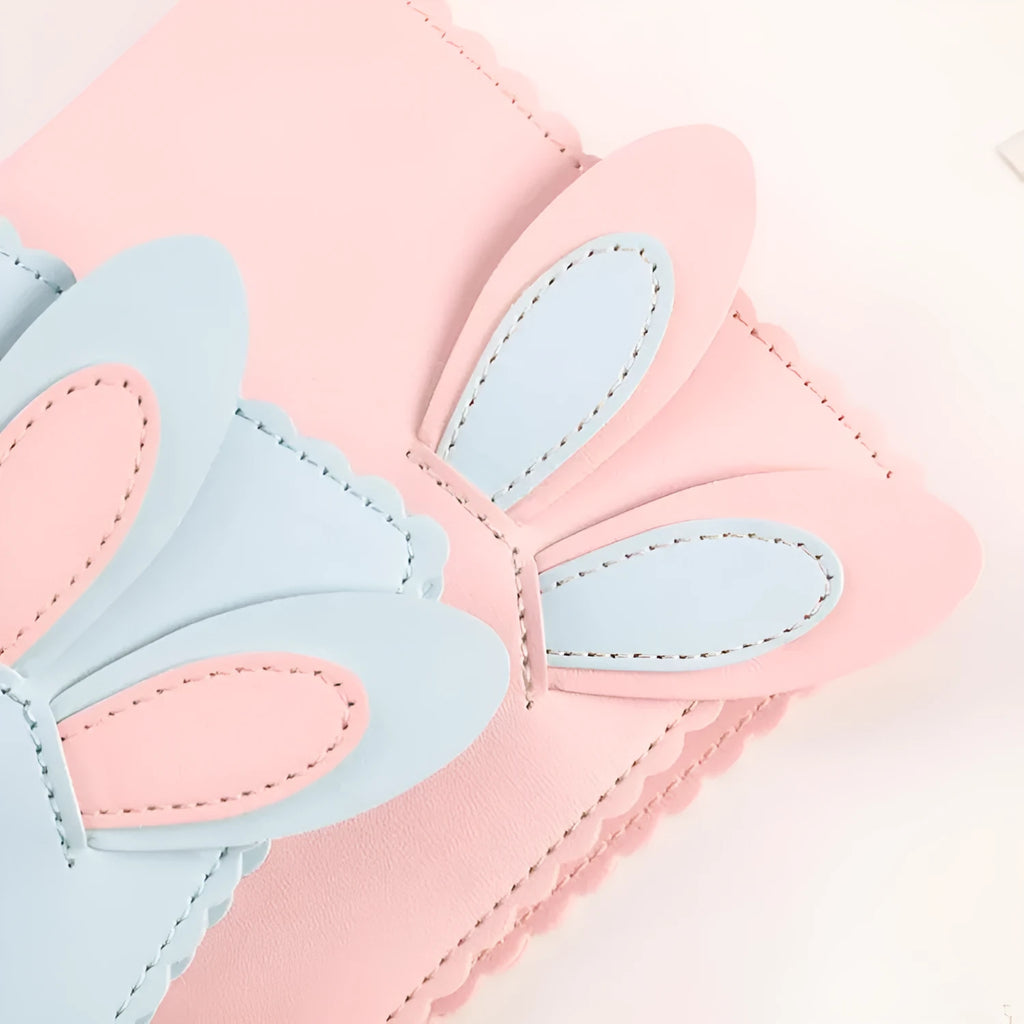 Rabbit design mini photo album with PU cover in blue, pink or white colour options