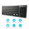 Ultra-thin aluminium Bluetooth keyboard for tablets and mobile phones with 104 keys