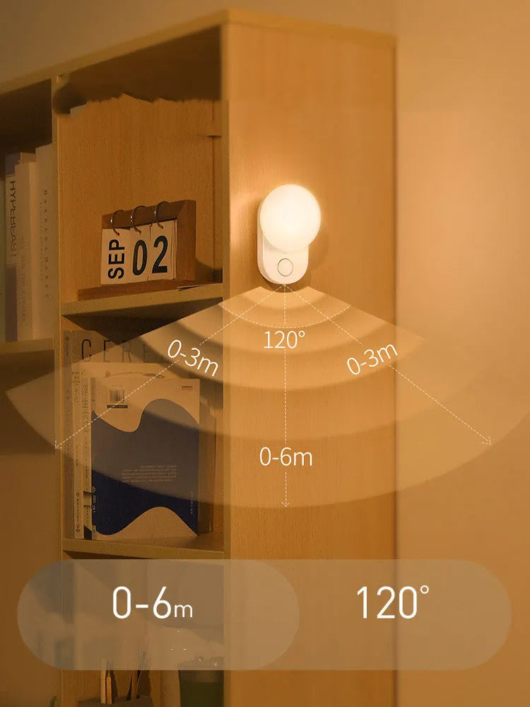 Baseus Sunshine Series Full Moon white rechargeable motion sensor night light with USB charging port