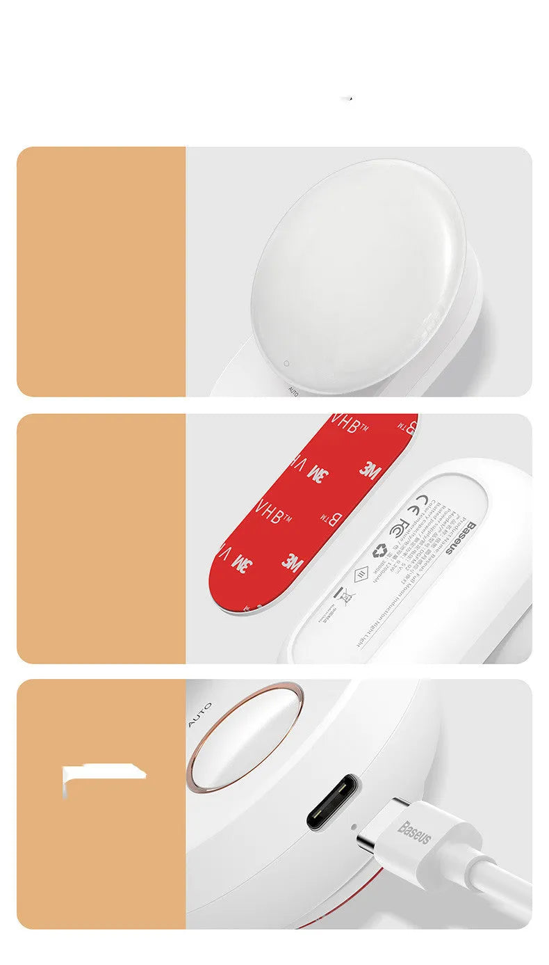 Baseus Sunshine Series Full Moon white rechargeable motion sensor night light with USB charging port