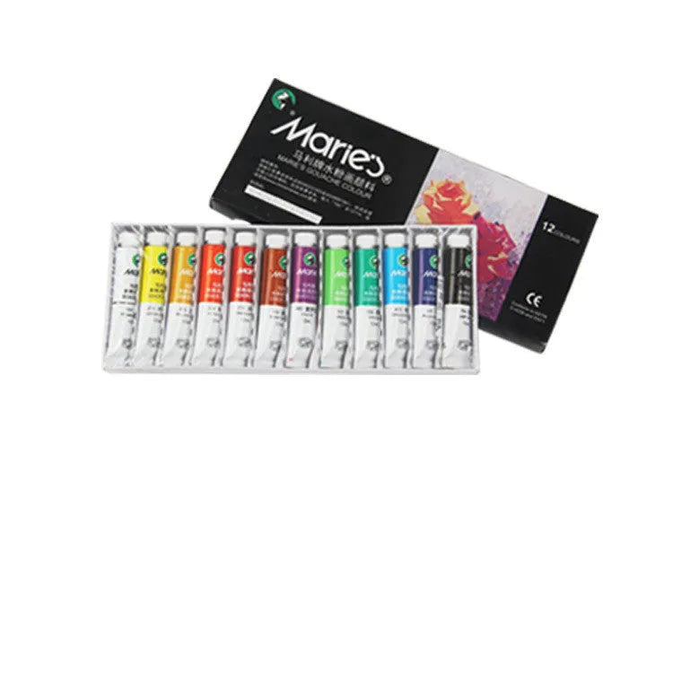 Boxed Marley gouache paint set with 12ml tubes in multiple colours for painting and graffiti