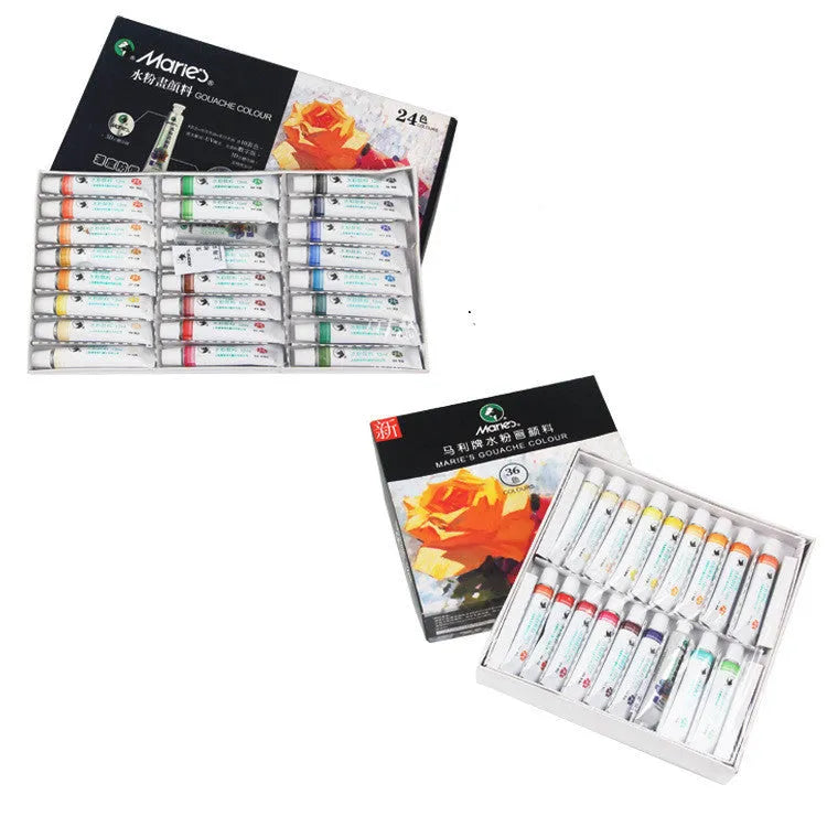 Boxed Marley gouache paint set with 12ml tubes in multiple colours for painting and graffiti