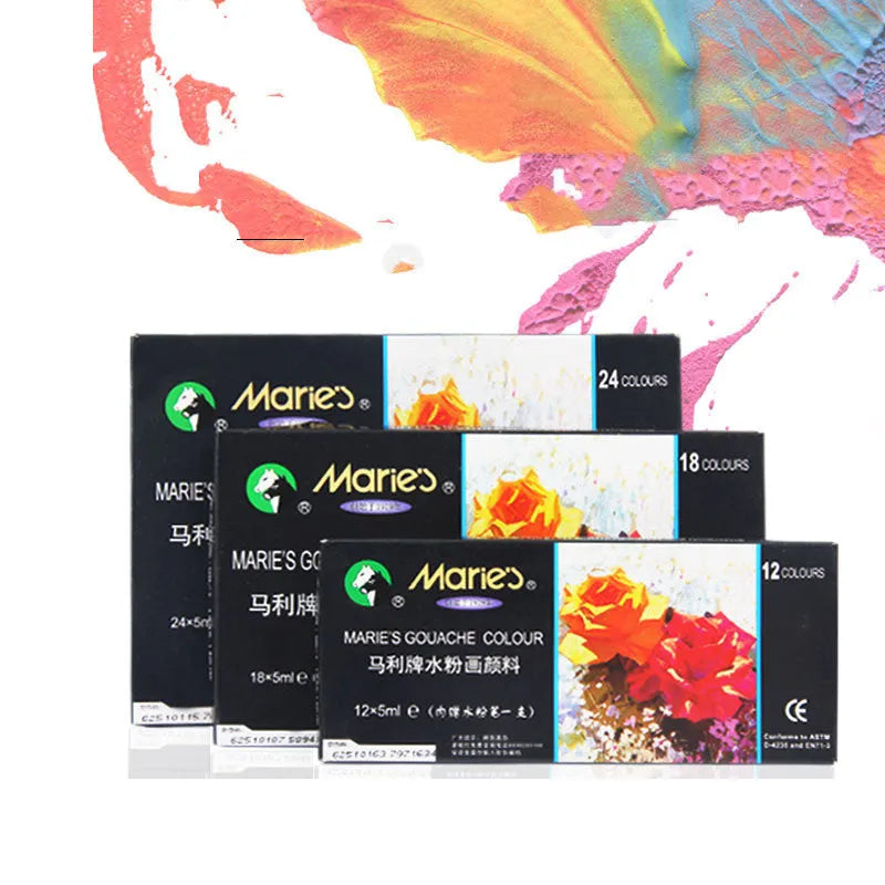 Boxed Marley gouache paint set with 12ml tubes in multiple colours for painting and graffiti