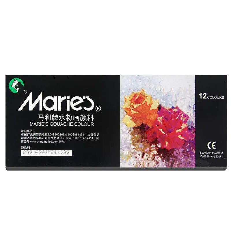 Boxed Marley gouache paint set with 12ml tubes in multiple colours for painting and graffiti