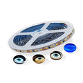 12V LED light strip in white, available as 2835 with 120 LEDs or 5050 with 60 LEDs per metre