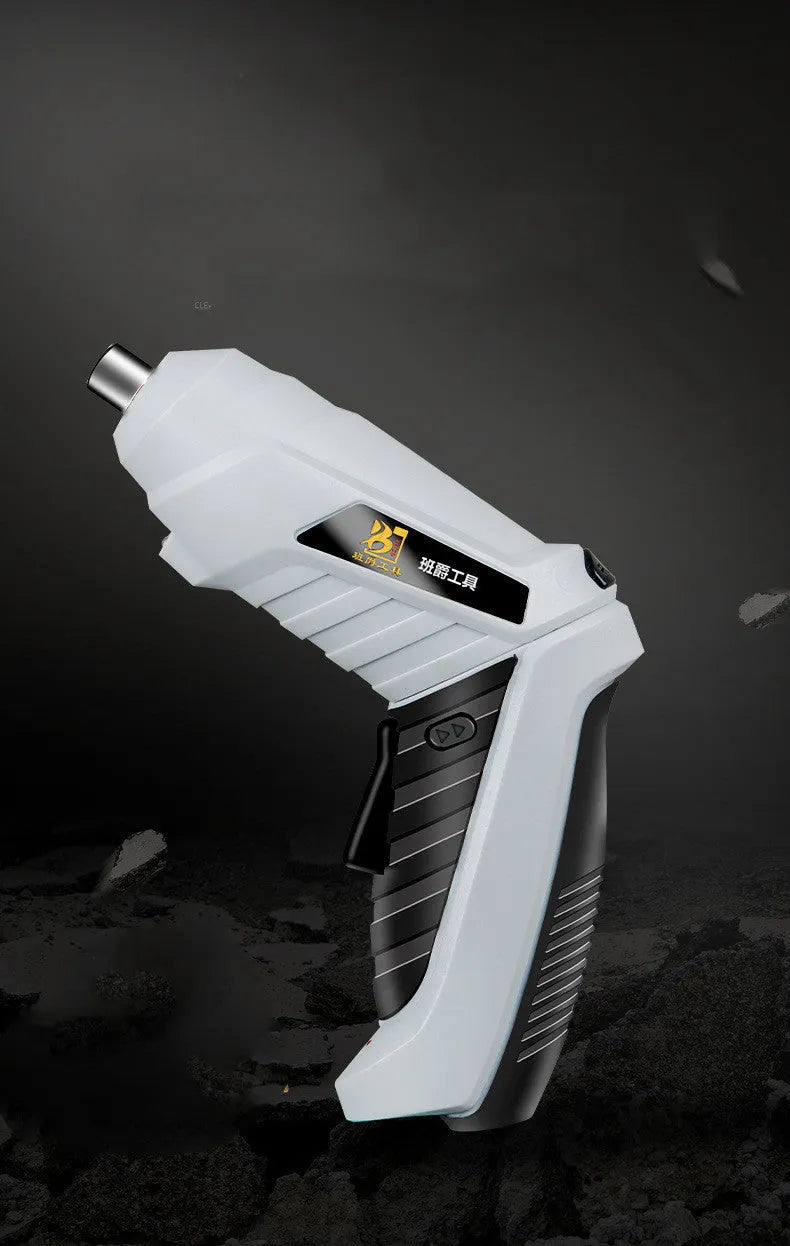Rechargeable lithium battery mini screwdriver set with 60 mm length and pistol grip handle for furniture and toy assembly